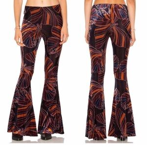 Free People Float Away Multicolor Butterfly Flare Pants